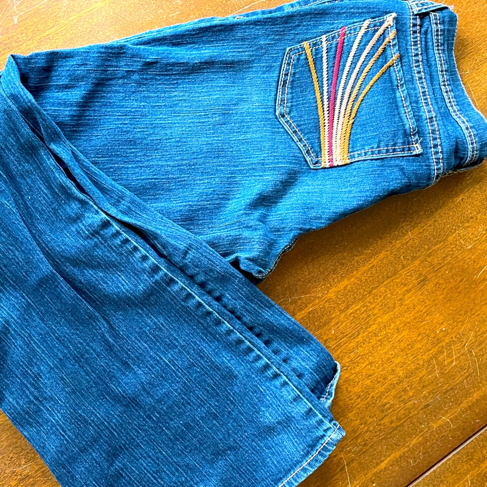 ⭐️VINTAGE DISCONTINUED  RARE BOHO OLD NAVY BOOTCUT DIVA DARK DEMIN JEANS EUC⭐️